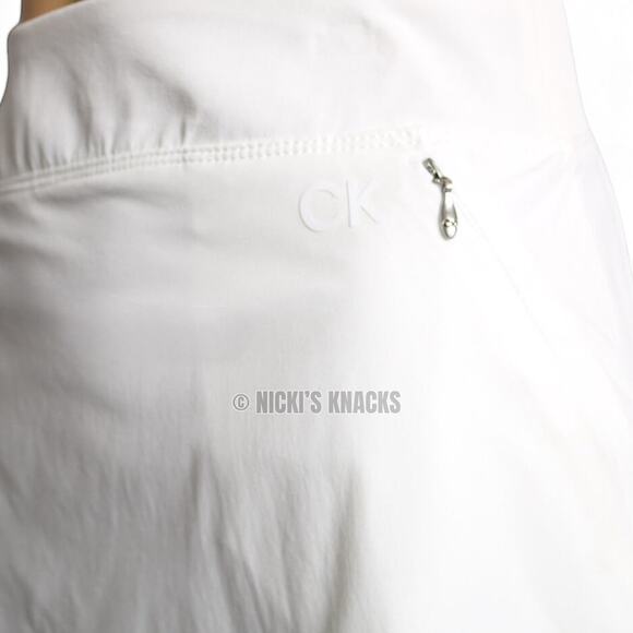 Calvin Klein White Tennis Skort Zip Pockets Stretch Built-In Shorts Size XL - Picture 4 of 12